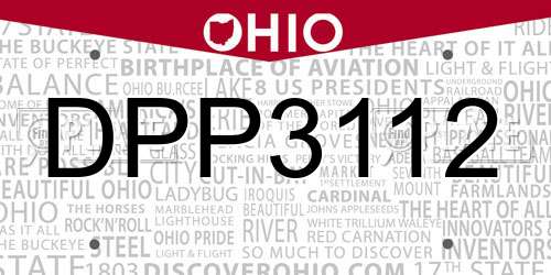 DPP3112 Ohio License Plate
