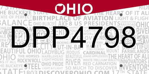 DPP4798 Ohio License Plate