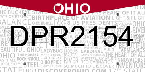 DPR2154 Ohio License Plate