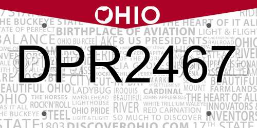 DPR2467 Ohio License Plate