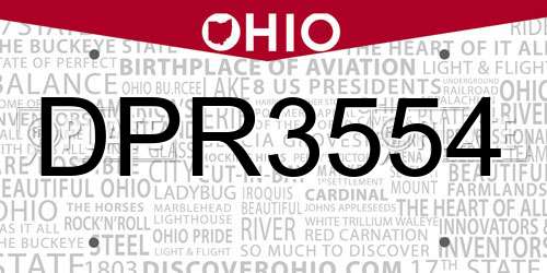 DPR3554 Ohio License Plate