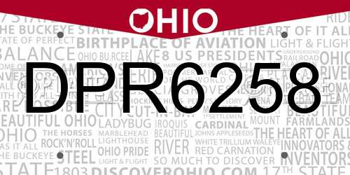 DPR6258 Ohio License Plate