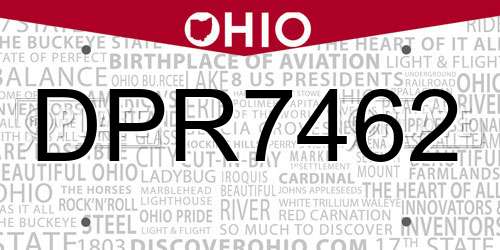 DPR7462 Ohio License Plate