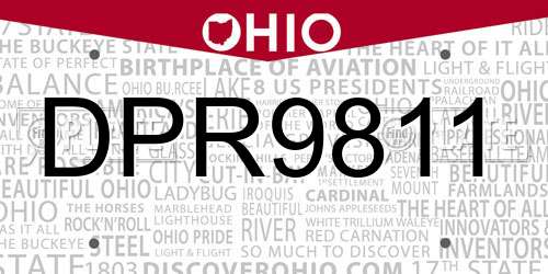 DPR9811 Ohio License Plate