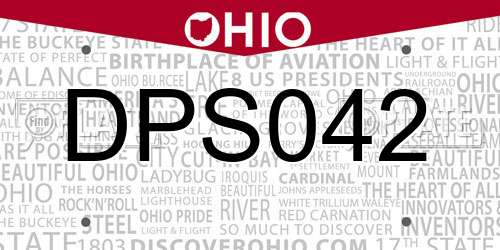 DPS042 Ohio License Plate