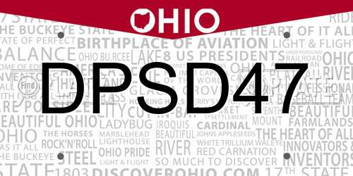 DPSD47 Ohio License Plate