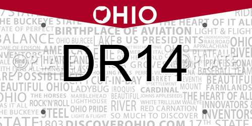 DR14 Ohio License Plate