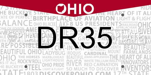 DR35 Ohio License Plate
