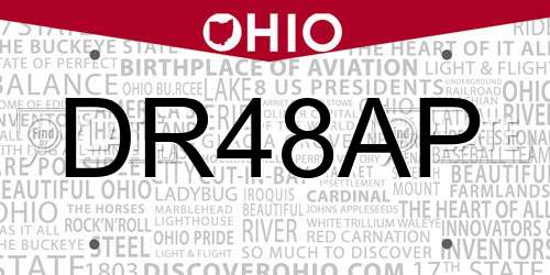 DR48AP Ohio License Plate