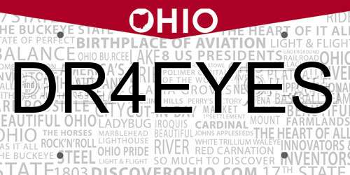 DR4EYES Ohio License Plate