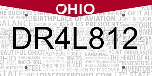 DR4L812 Ohio License Plate