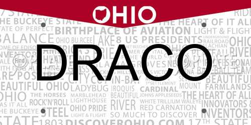 DRACO Ohio License Plate