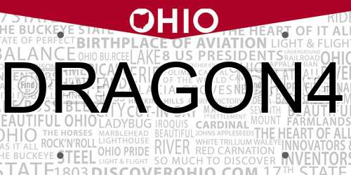 DRAGON4 Ohio License Plate