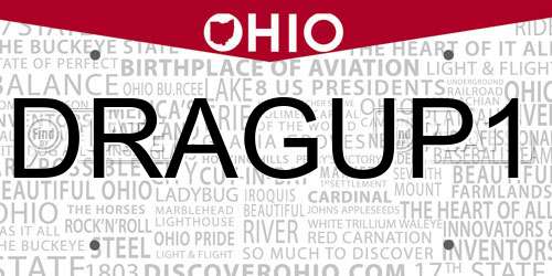 DRAGUP1 Ohio License Plate