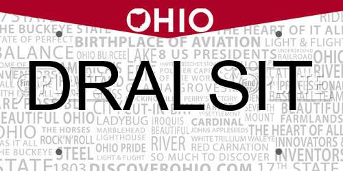 DRALSIT Ohio License Plate