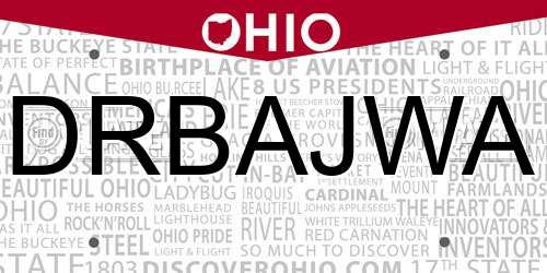 DRBAJWA Ohio License Plate