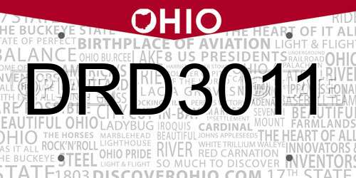 DRD3011 Ohio License Plate