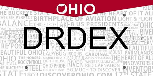 DRDEX Ohio License Plate