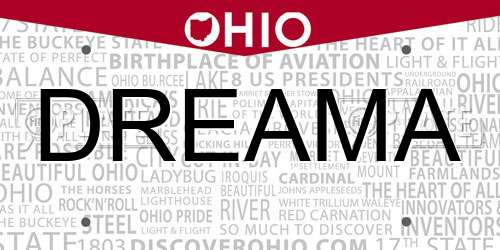 DREAMA Ohio License Plate