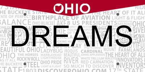 DREAMS Ohio License Plate