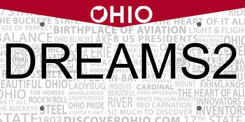 DREAMS2 Ohio License Plate