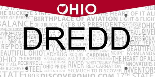 DREDD Ohio License Plate