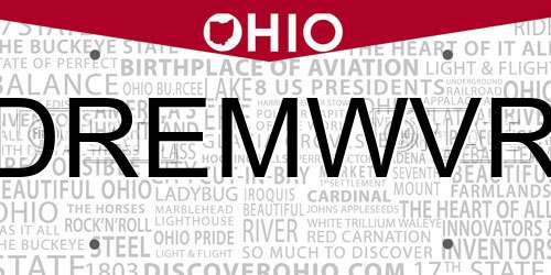 DREMWVR Ohio License Plate
