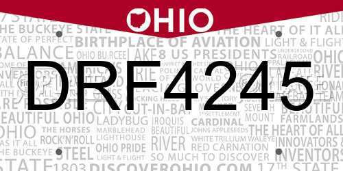 DRF4245 Ohio License Plate