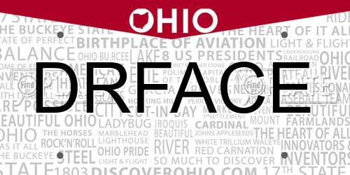 DRFACE Ohio License Plate