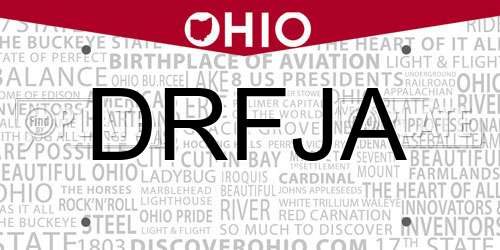 DRFJA Ohio License Plate