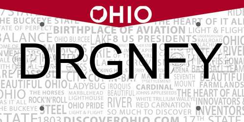 DRGNFY Ohio License Plate
