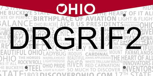 DRGRIF2 Ohio License Plate