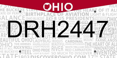 DRH2447 Ohio License Plate