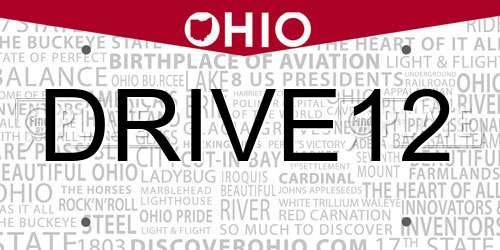 DRIVE12 Ohio License Plate