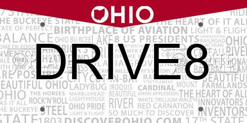 DRIVE8 Ohio License Plate