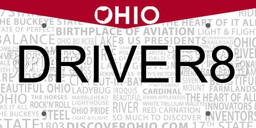 DRIVER8 Ohio License Plate