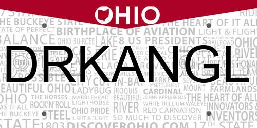 DRKANGL Ohio License Plate