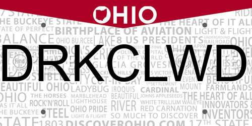DRKCLWD Ohio License Plate