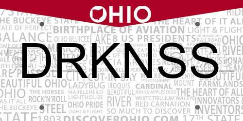 DRKNSS Ohio License Plate