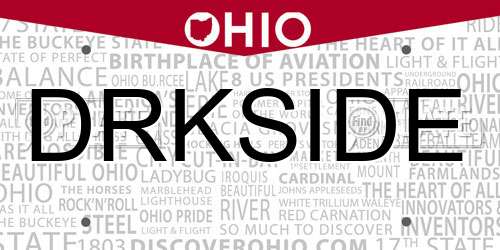 DRKSIDE Ohio License Plate