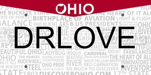 DRLOVE Ohio License Plate