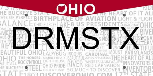 DRMSTX Ohio License Plate