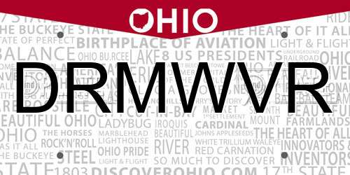 DRMWVR Ohio License Plate