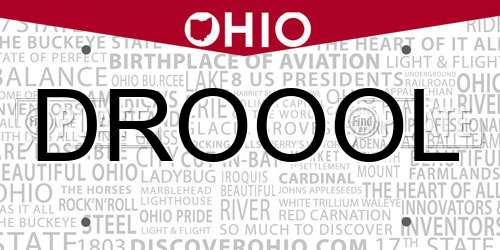 DROOOL Ohio License Plate