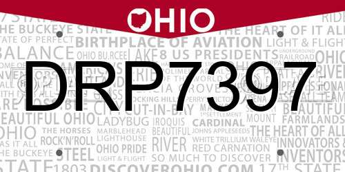 DRP7397 Ohio License Plate