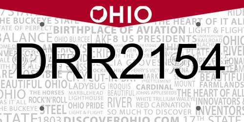 DRR2154 Ohio License Plate