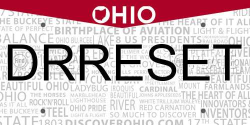 DRRESET Ohio License Plate