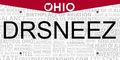 DRSNEEZ Ohio License Plate