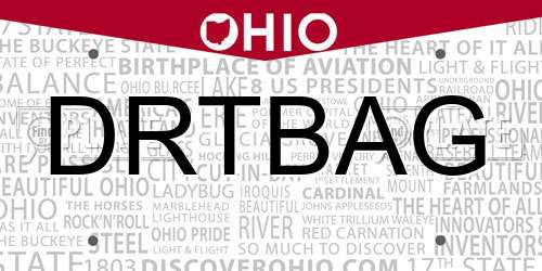 DRTBAG Ohio License Plate