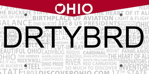 DRTYBRD Ohio License Plate